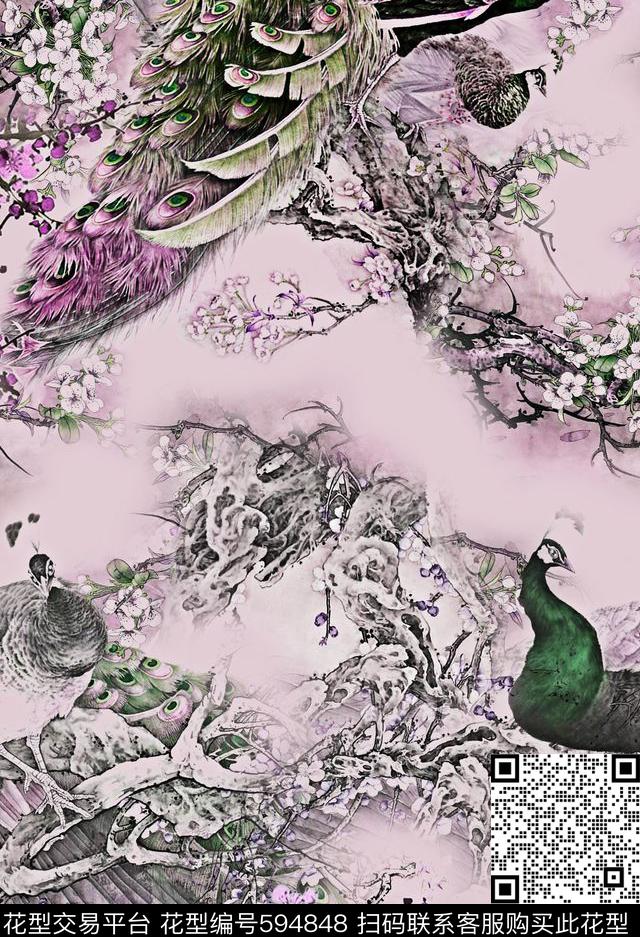 中国风数码印花华亿平台下载（图片编号: 594848） - 瓦栏（Walan）