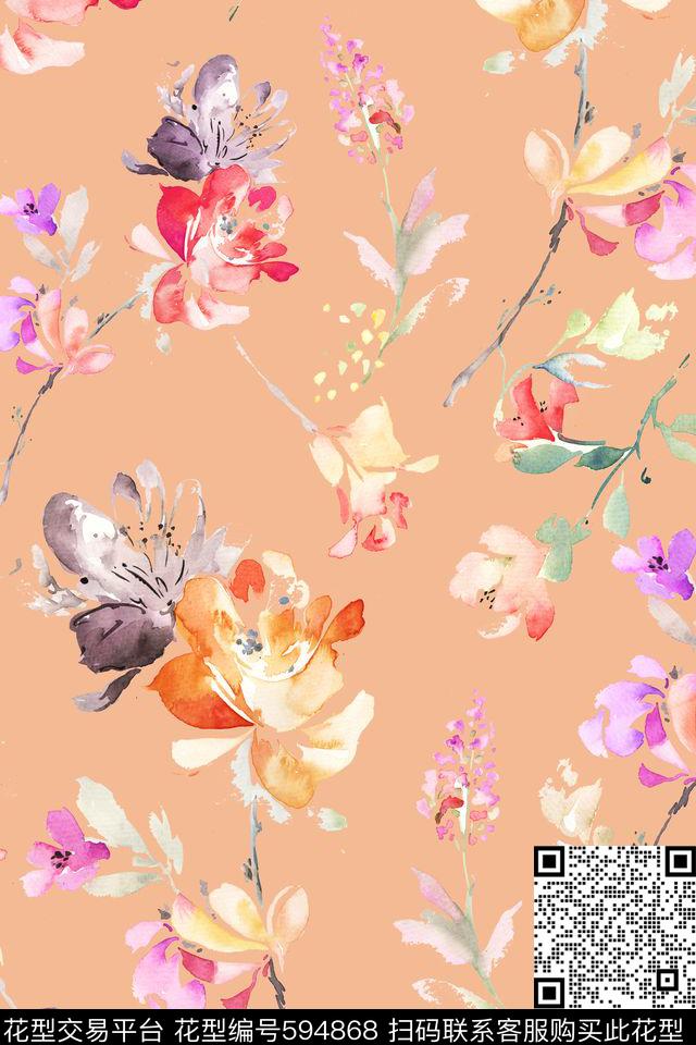 花瓣花朵花卉数码印花华亿平台下载（图片编号: 594868） - 瓦栏（Walan）