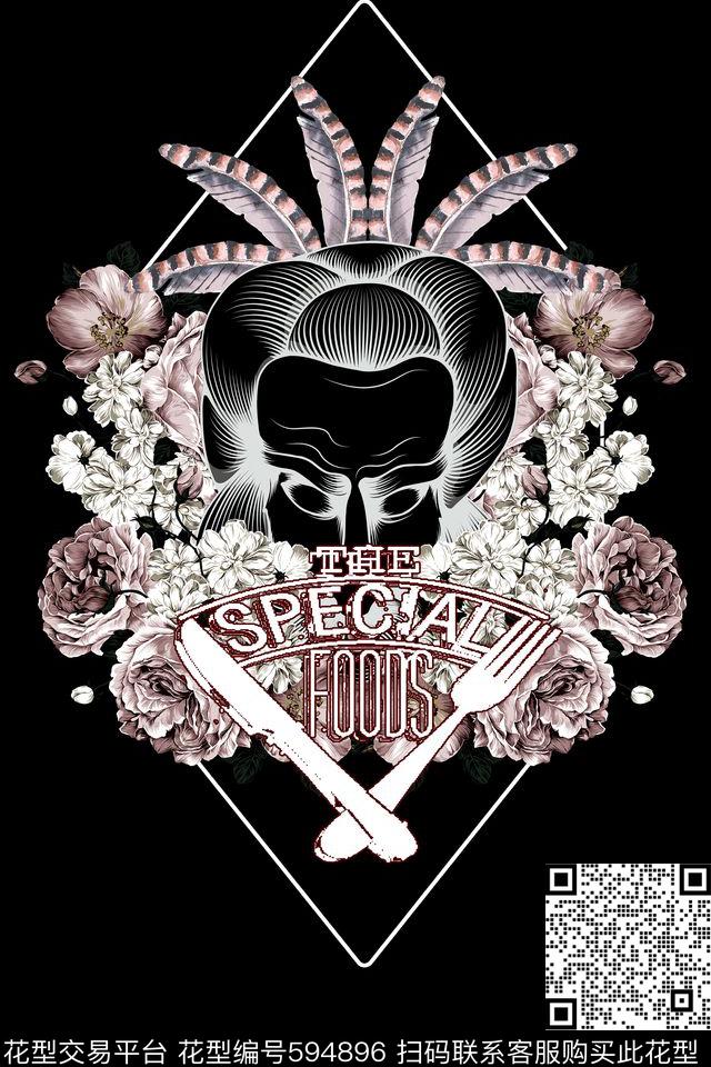 定位插花抽象男人数码印花华亿平台下载（图片编号: 594896） - 瓦栏（Walan）