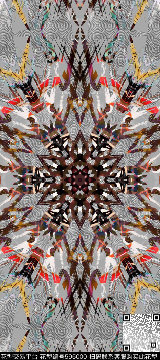 图腾民族风女装数码印花华亿平台下载（图片编号: 595000） - 瓦栏（Walan）