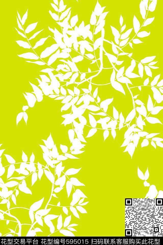 花卉枝叶简约传统印花华亿平台下载（图片编号: 595015） - 瓦栏（Walan）