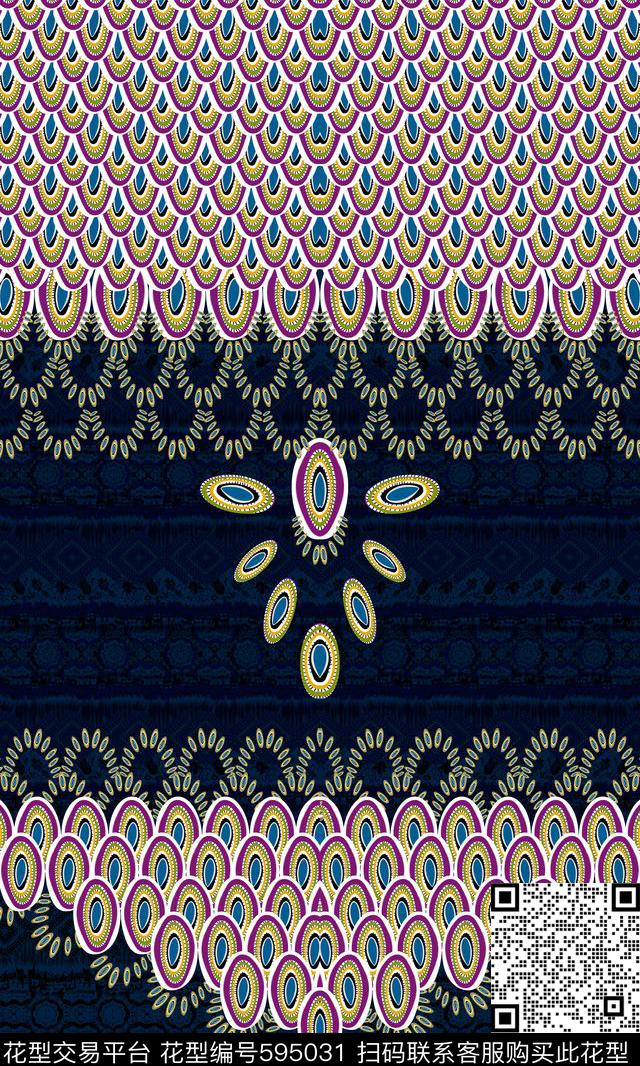 定位几何蕾丝传统印花华亿平台下载（图片编号: 595031） - 瓦栏（Walan）