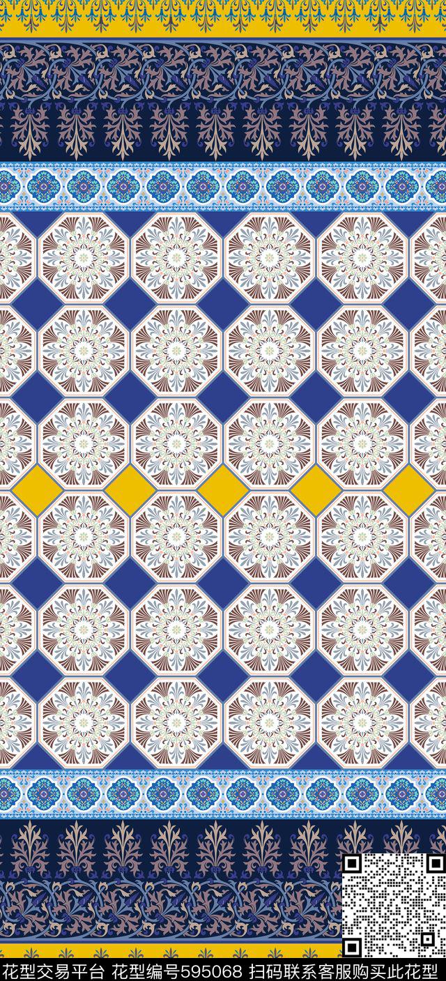 民族风土耳其花纹瓷砖花纹传统印花华亿平台下载（图片编号: 595068） - 瓦栏（Walan）