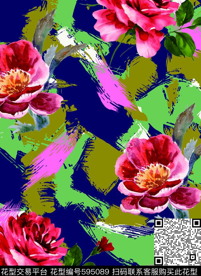 欧美花朵民族风数码印花华亿平台下载（图片编号: 595089） - 瓦栏（Walan）