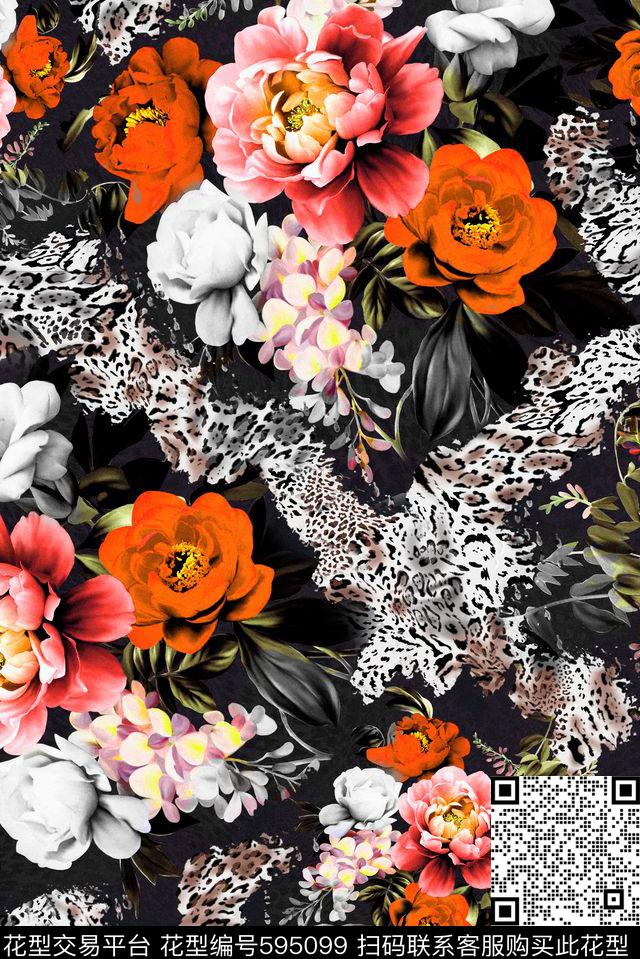 花卉女装热带女装数码印花华亿平台下载（图片编号: 595099） - 瓦栏（Walan）