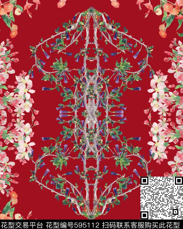 花瓣小碎花大花数码印花华亿平台下载（图片编号: 595112） - 瓦栏（Walan）