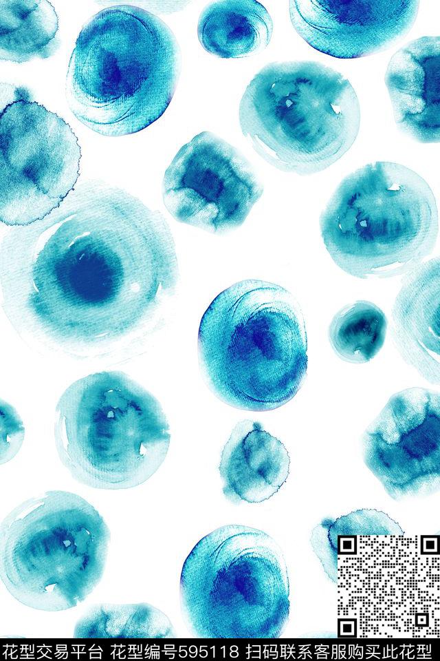 随意抽象晕染数码印花华亿平台下载（图片编号: 595118） - 瓦栏（Walan）