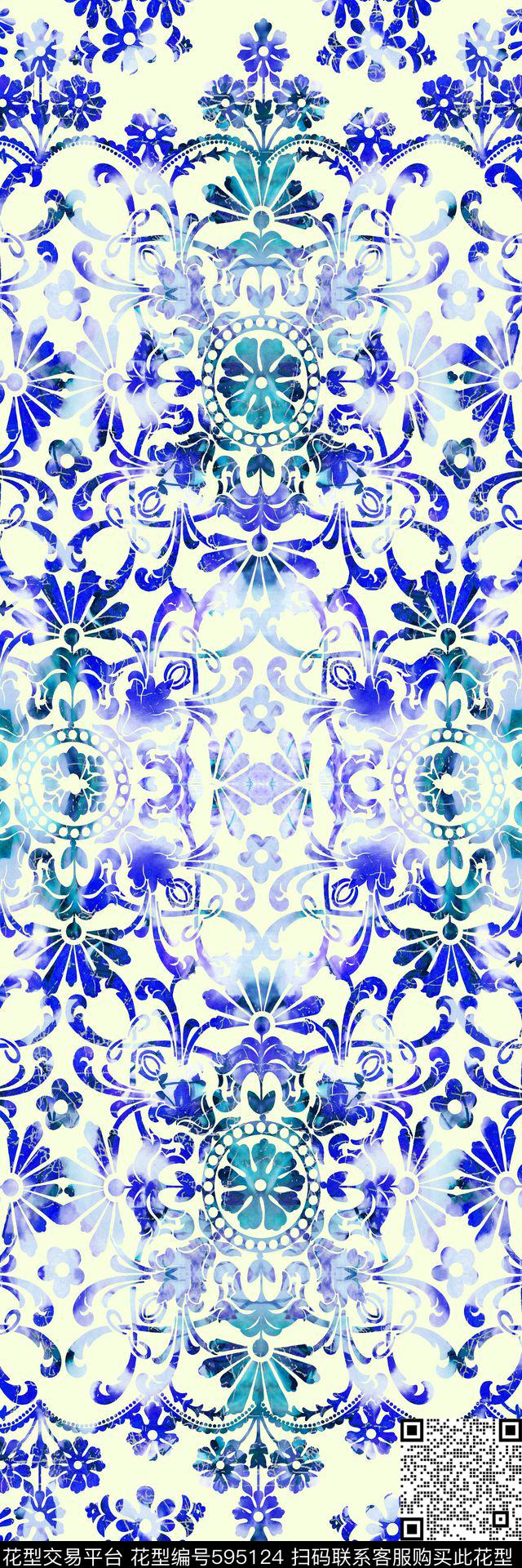 手绘。名族风定位复古。衬衫。围巾华亿平台传统印花华亿平台下载（图片编号: 595124） - 瓦栏（Walan）