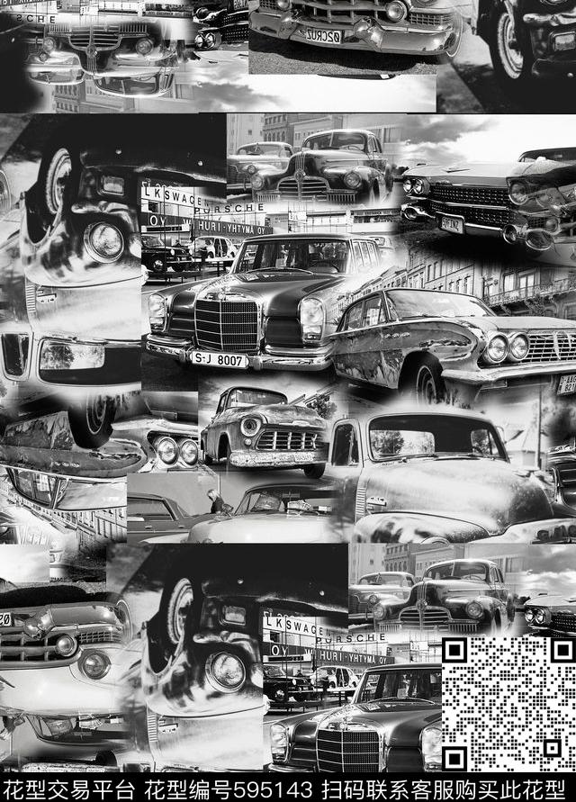 复古照片男装华亿平台老爷车数码印花华亿平台下载（图片编号: 595143） - 瓦栏（Walan）
