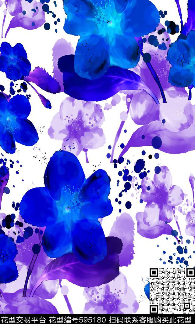 创意花卉植物花卉风格花卉数码印花华亿平台下载（图片编号: 595180） - 瓦栏（Walan）