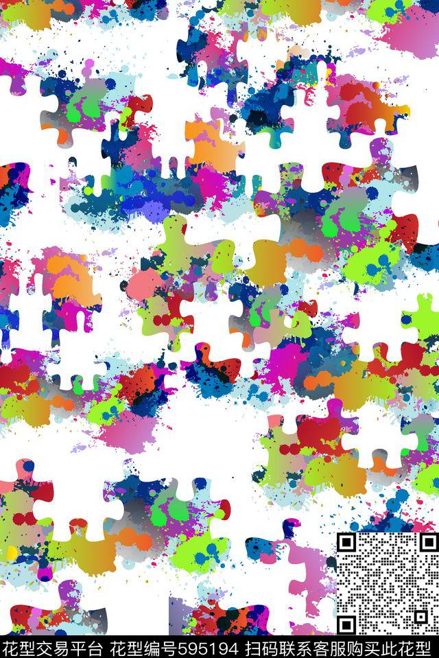 趣味喷墨染料数码印花华亿平台下载（图片编号: 595194） - 瓦栏（Walan）
