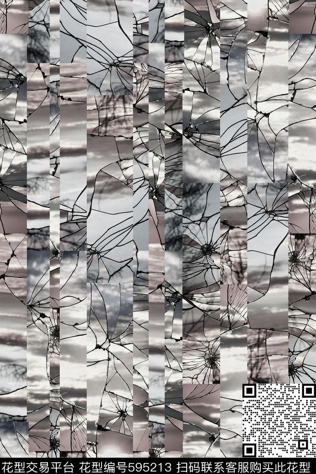 切割效果几何女士西装数码印花华亿平台下载（图片编号: 595213） - 瓦栏（Walan）