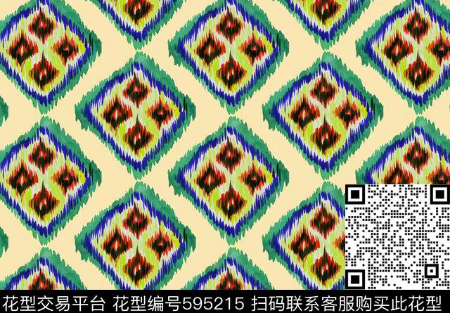 水墨手绘几何传统印花华亿平台下载（图片编号: 595215） - 瓦栏（Walan）