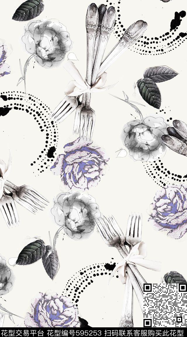 玉兰花小碎花花卉数码印花华亿平台下载（图片编号: 595253） - 瓦栏（Walan）
