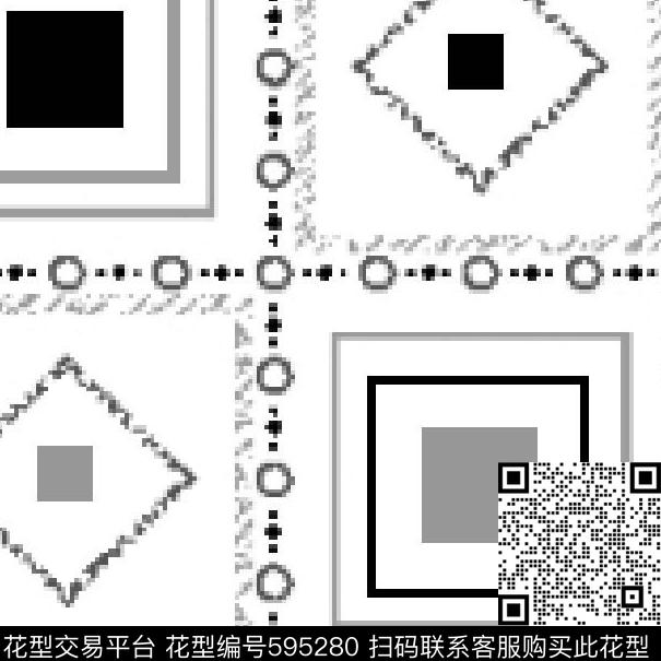 几何方格传统印花华亿平台下载（图片编号: 595280） - 瓦栏（Walan）