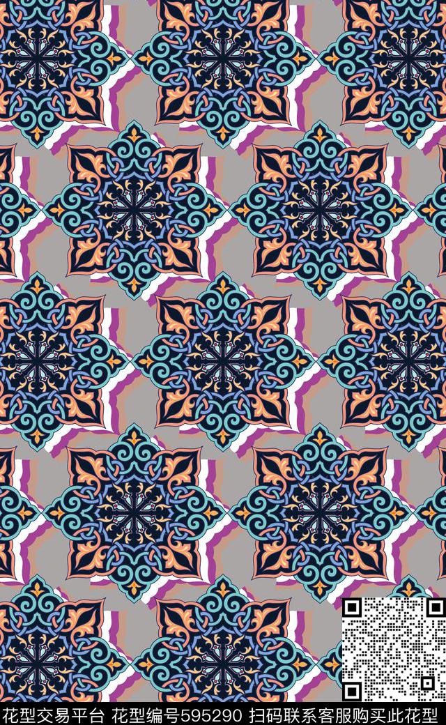 民族风土耳其花纹女装传统印花华亿平台下载（图片编号: 595290） - 瓦栏（Walan）