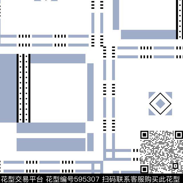 几何方格传统印花华亿平台下载（图片编号: 595307） - 瓦栏（Walan）
