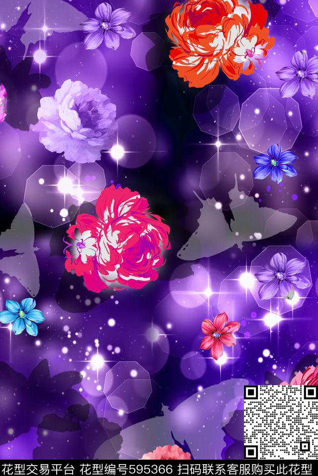 零点--女装花朵牡丹数码印花华亿平台下载（图片编号: 595366） - 瓦栏（Walan）