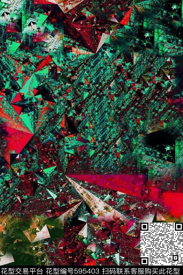 服装抽象几何纹理数码印花华亿平台下载（图片编号: 595403） - 瓦栏（Walan）