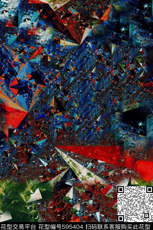 服装抽象几何纹理数码印花华亿平台下载（图片编号: 595404） - 瓦栏（Walan）