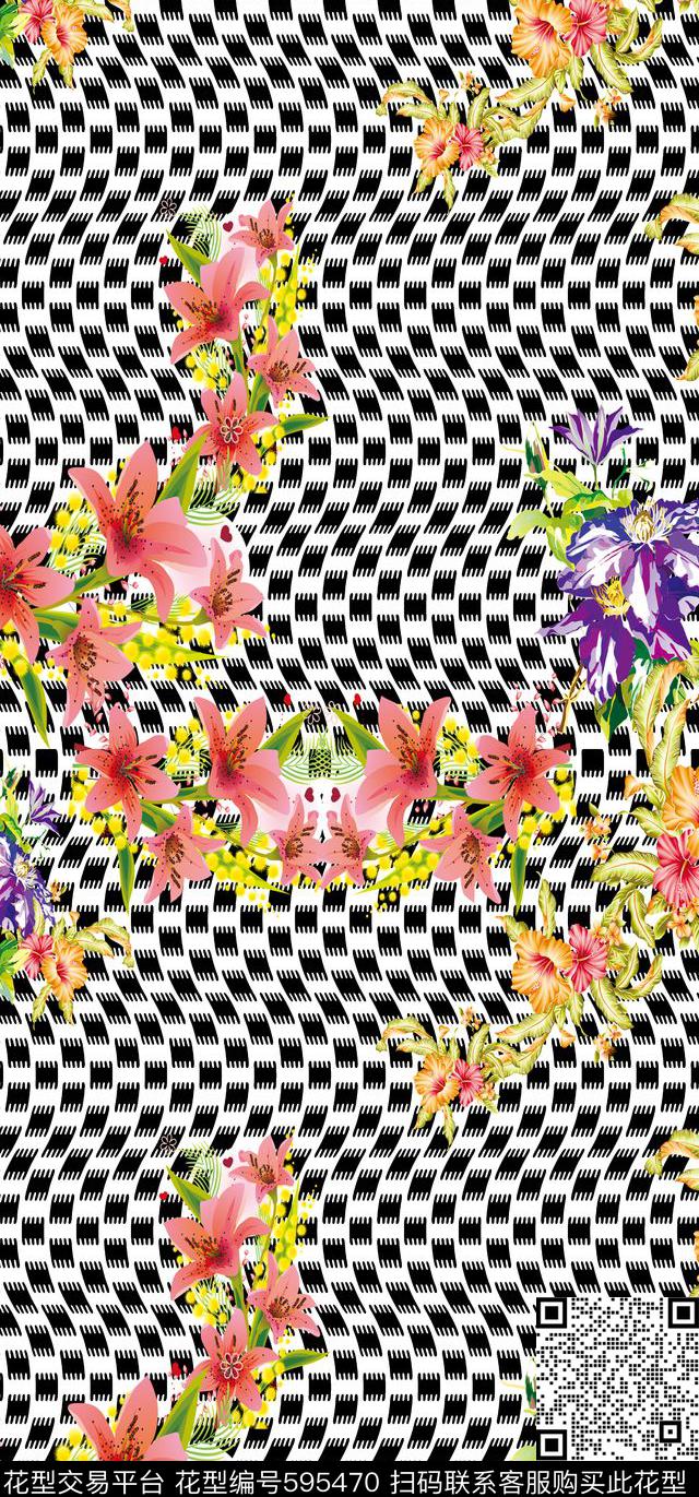 创意时尚窗帘花蕾数码印花华亿平台下载（图片编号: 595470） - 瓦栏（Walan）