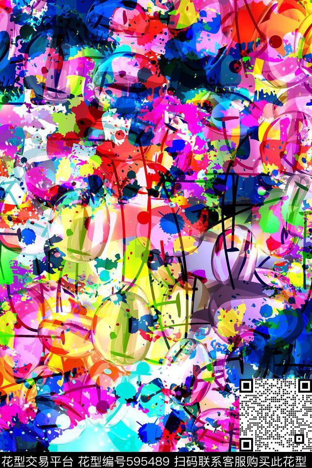 油墨纹理大理石数码印花华亿平台下载（图片编号: 595489） - 瓦栏（Walan）