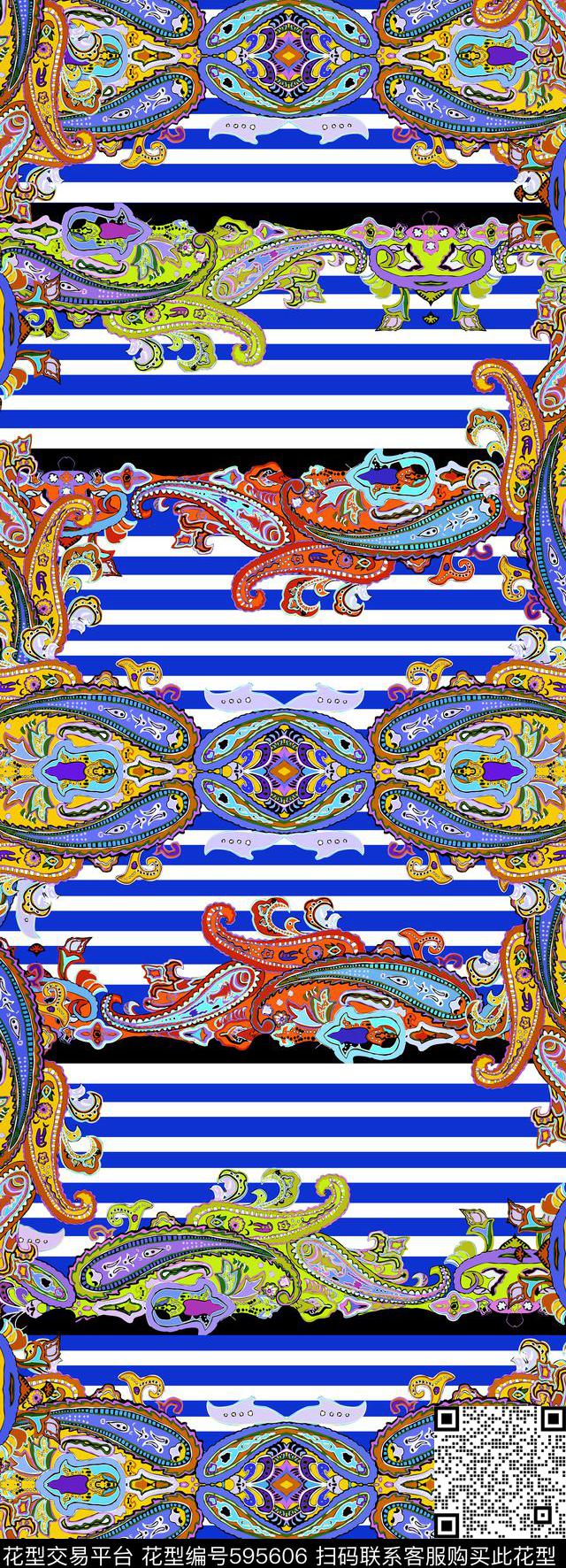 火腿花几何格子丝巾传统印花华亿平台下载（图片编号: 595606） - 瓦栏（Walan）