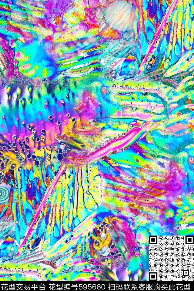 抽象多彩底纹背景抽象彩色细胞绚丽多彩纹理数码印花华亿平台下载（图片编号: 595660） - 瓦栏（Walan）