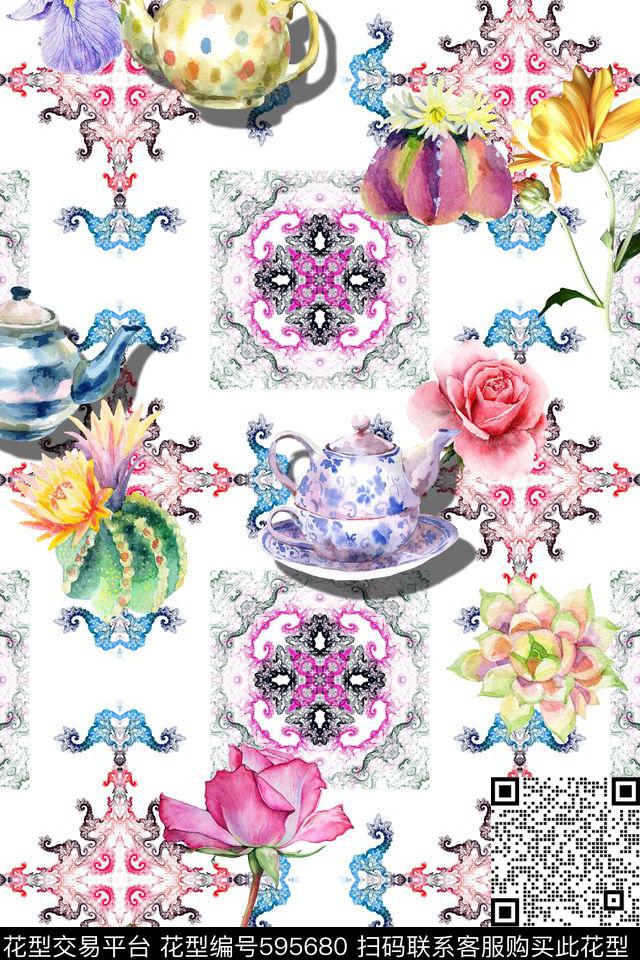 玉兰花兰花花卉数码印花华亿平台下载（图片编号: 595680） - 瓦栏（Walan）