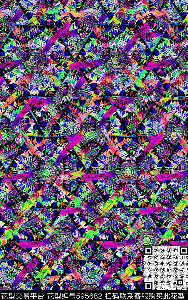 定位几何时尚数码印花华亿平台下载（图片编号: 595682） - 瓦栏（Walan）