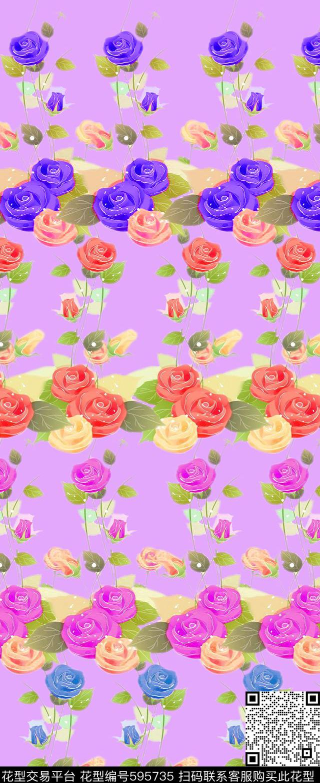 连衣裙定位花卉传统印花华亿平台下载（图片编号: 595735） - 瓦栏（Walan）