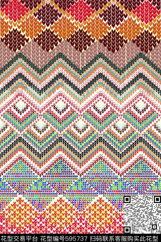 千鸟格色块毛衣纹路传统印花华亿平台下载（图片编号: 595737） - 瓦栏（Walan）