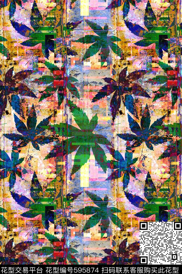 纹理自然条纹数码印花华亿平台下载（图片编号: 595874） - 瓦栏（Walan）