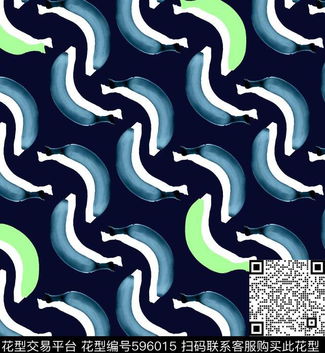 香蕉纯色底手绘数码印花华亿平台下载（图片编号: 596015） - 瓦栏（Walan）