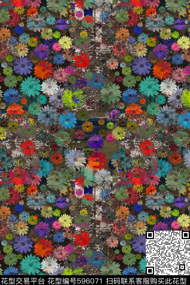 前卫自然色彩数码印花华亿平台下载（图片编号: 596071） - 瓦栏（Walan）