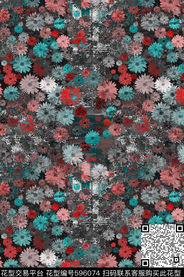 前卫自然色彩数码印花华亿平台下载（图片编号: 596074） - 瓦栏（Walan）