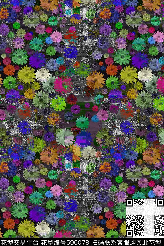 前卫自然色彩数码印花华亿平台下载（图片编号: 596078） - 瓦栏（Walan）