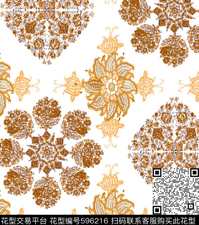 花朵花卉青花瓷传统印花华亿平台下载（图片编号: 596216） - 瓦栏（Walan）