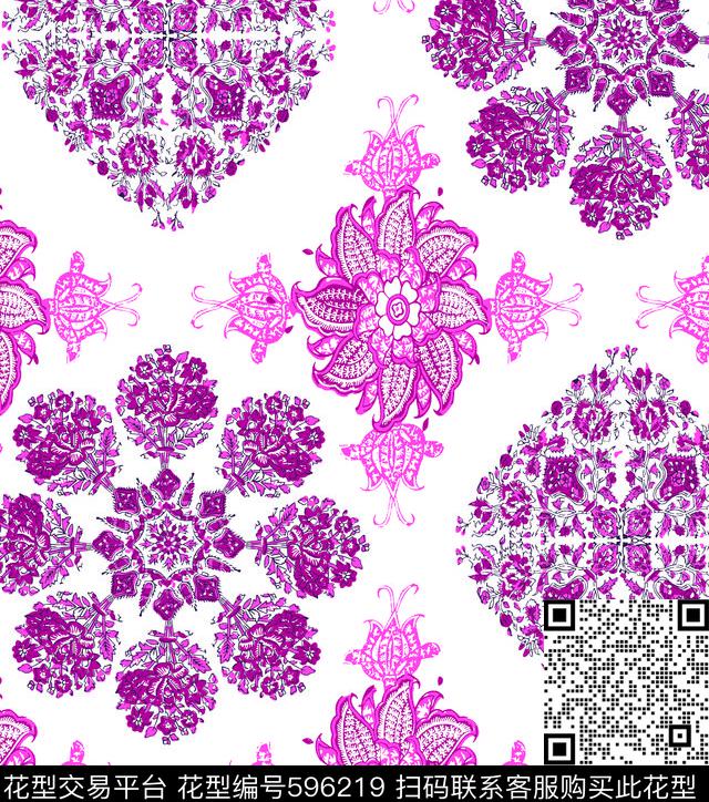 花朵花卉青花瓷传统印花华亿平台下载（图片编号: 596219） - 瓦栏（Walan）