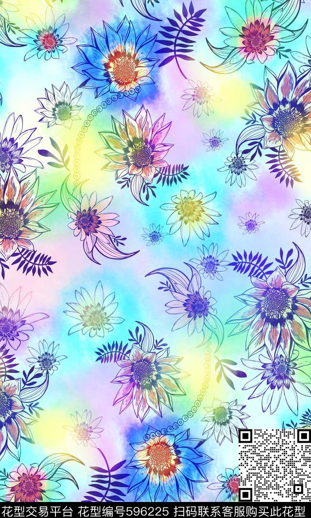 零点--女装花朵花卉数码印花华亿平台下载（图片编号: 596225） - 瓦栏（Walan）
