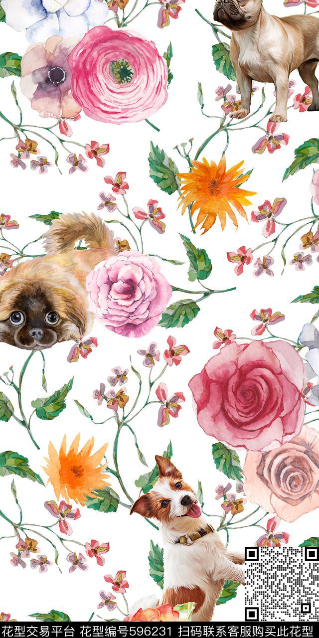 水仙花花朵花卉数码印花华亿平台下载（图片编号: 596231） - 瓦栏（Walan）