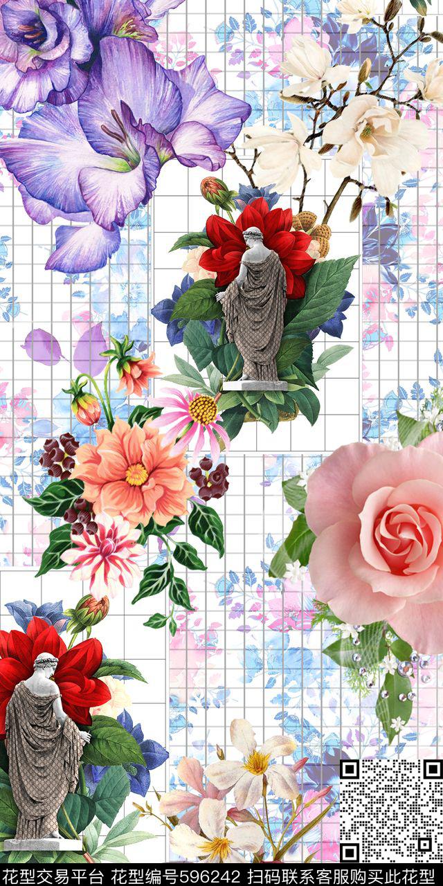 欧美大牌简约欧美流行时尚几何数码印花华亿平台下载（图片编号: 596242） - 瓦栏（Walan）