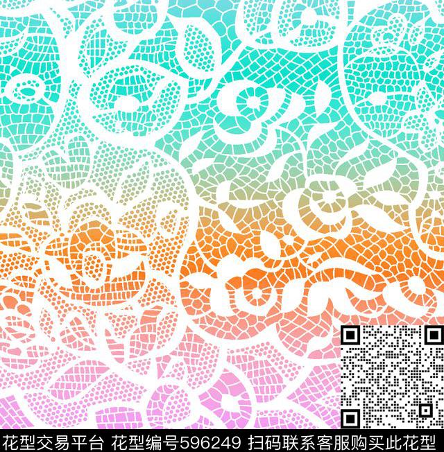 花瓣云纹解构数码印花华亿平台下载（图片编号: 596249） - 瓦栏（Walan）