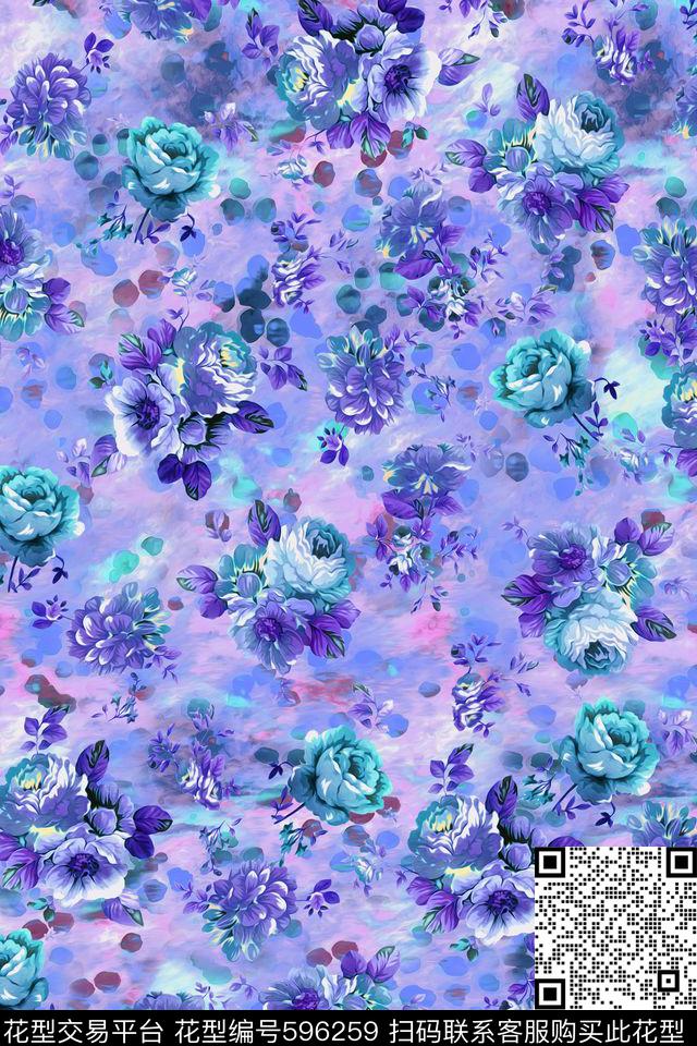 花卉田园风碎花数码印花华亿平台下载（图片编号: 596259） - 瓦栏（Walan）