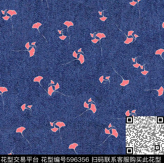 牛仔花卉小清新数码印花华亿平台下载（图片编号: 596356） - 瓦栏（Walan）