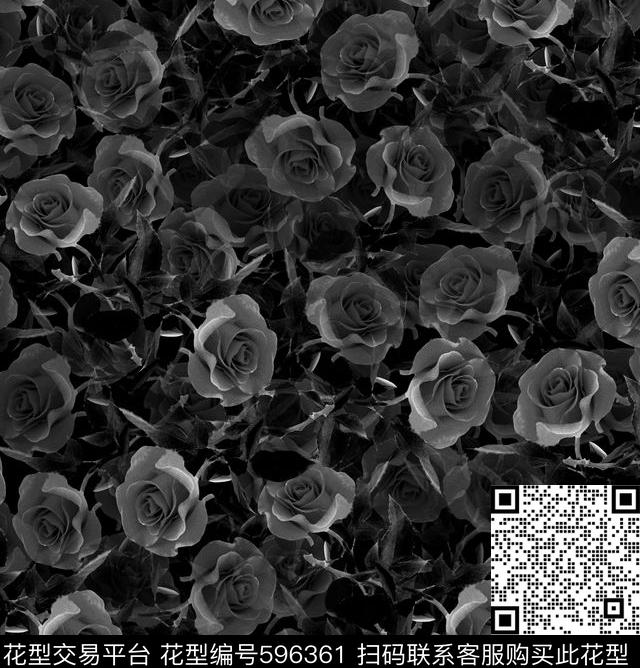 玫瑰花黑色玫瑰花未来数码数码印花华亿平台下载（图片编号: 596361） - 瓦栏（Walan）