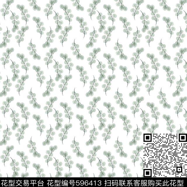 花卉植物树叶数码印花华亿平台下载（图片编号: 596413） - 瓦栏（Walan）