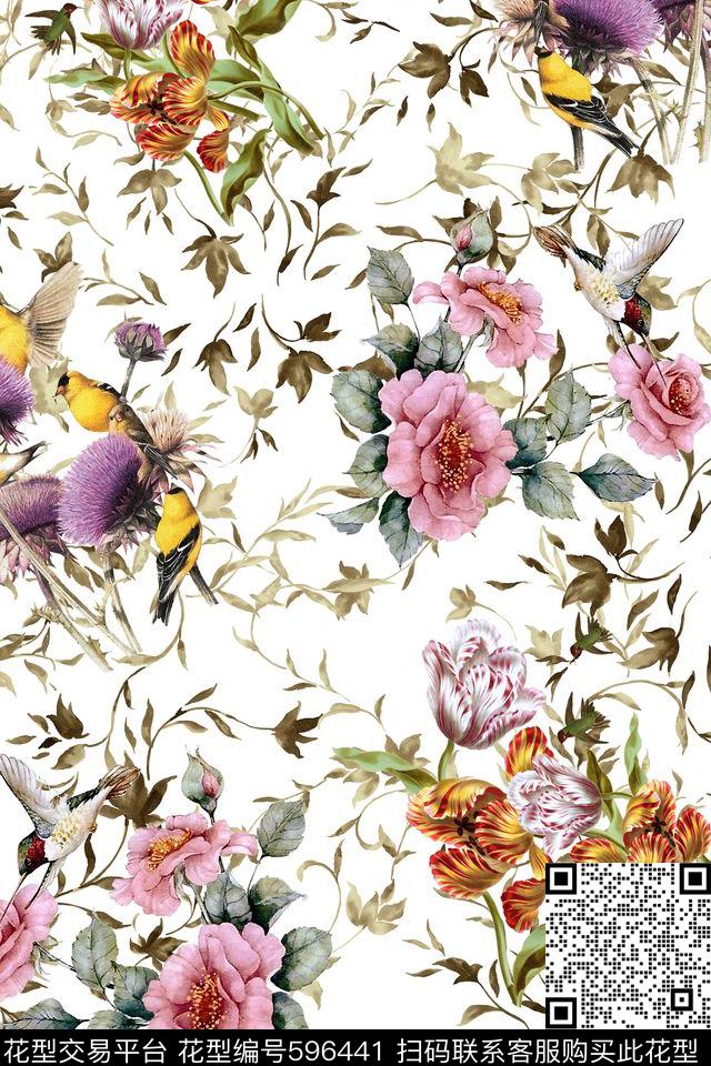 女装床品花鸟传统印花华亿平台下载（图片编号: 596441） - 瓦栏（Walan）