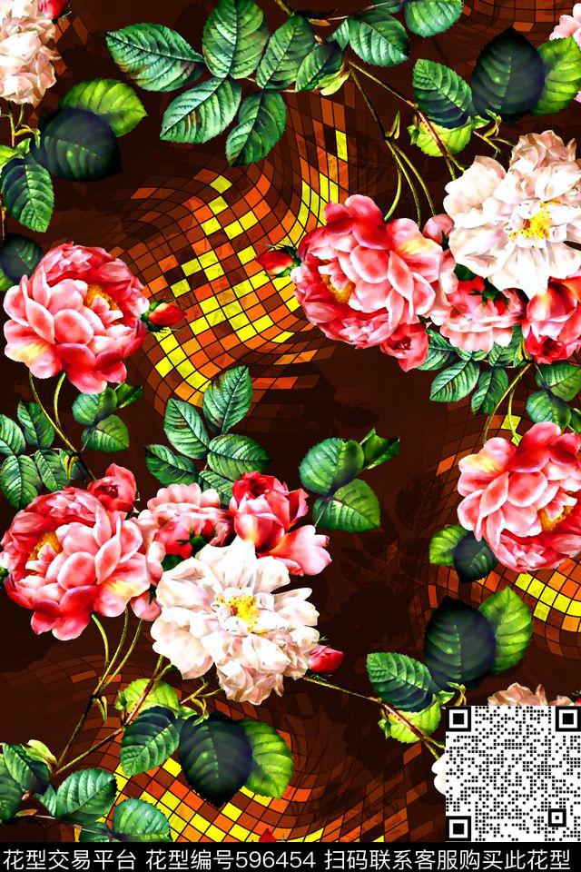 抽象几何清爽梦幻艺术平底立体手绘满版最新高清数码蕾丝民族中国风绣花珠宝肌理时尚潮

流大牌复古欧美风女装裙女装衬衫数码科技数码印花华亿平台下载（图片编号: 596454） - 瓦栏（Walan）