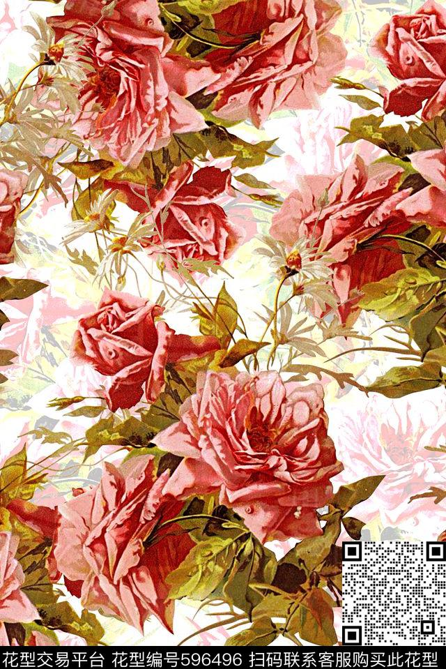 乱花抽象渐变数码印花华亿平台下载（图片编号: 596496） - 瓦栏（Walan）